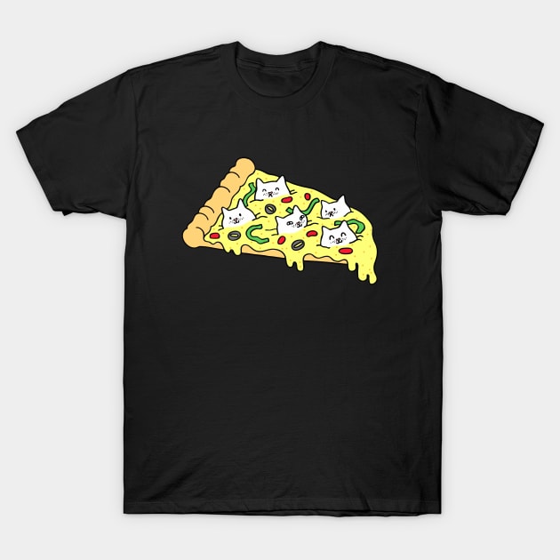 Pizza Cats T-Shirt by natelledrawsstuff